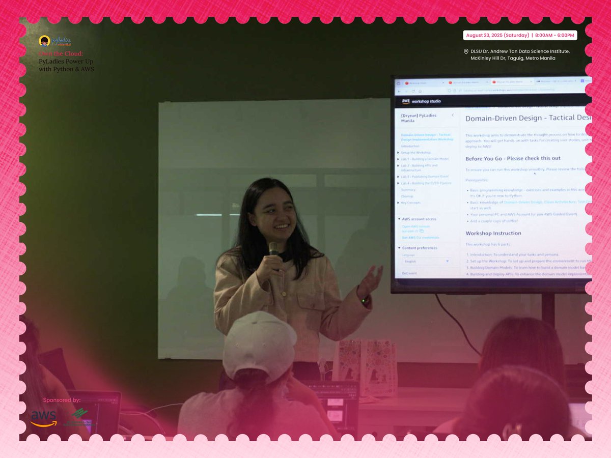 pyladiesmanila's tweet image. Currently happening! Hands On activties and labs currently in progress led by Nadine Catindig & Kaethryn Viloria at โ๐๐ฐ๐ง ๐ญ๐ก๐ ๐๐ฅ๐จ๐ฎ๐: ๐๐ฒ๐๐๐๐ข๐๐ฌ ๐๐จ๐ฐ๐๐ซ-๐๐ฉ ๐ฐ๐ข๐ญ๐ก ๐๐ฒ๐ญ๐ก๐จ๐ง & ๐๐๐.โ โจ๐โ๏ธ
#PyLadies #OwnTheCloud #PythonPH #WomenInTech