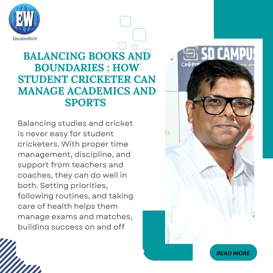 Honoured to share my thoughts on Balancing Books and Boundaries with Education World 🏏✍️ 

FULL ARTICLE LINK IN BIO 🔗
.
.
.
.
.
.
.

#cricket #education #management #balance #mahimverma #sports #academics