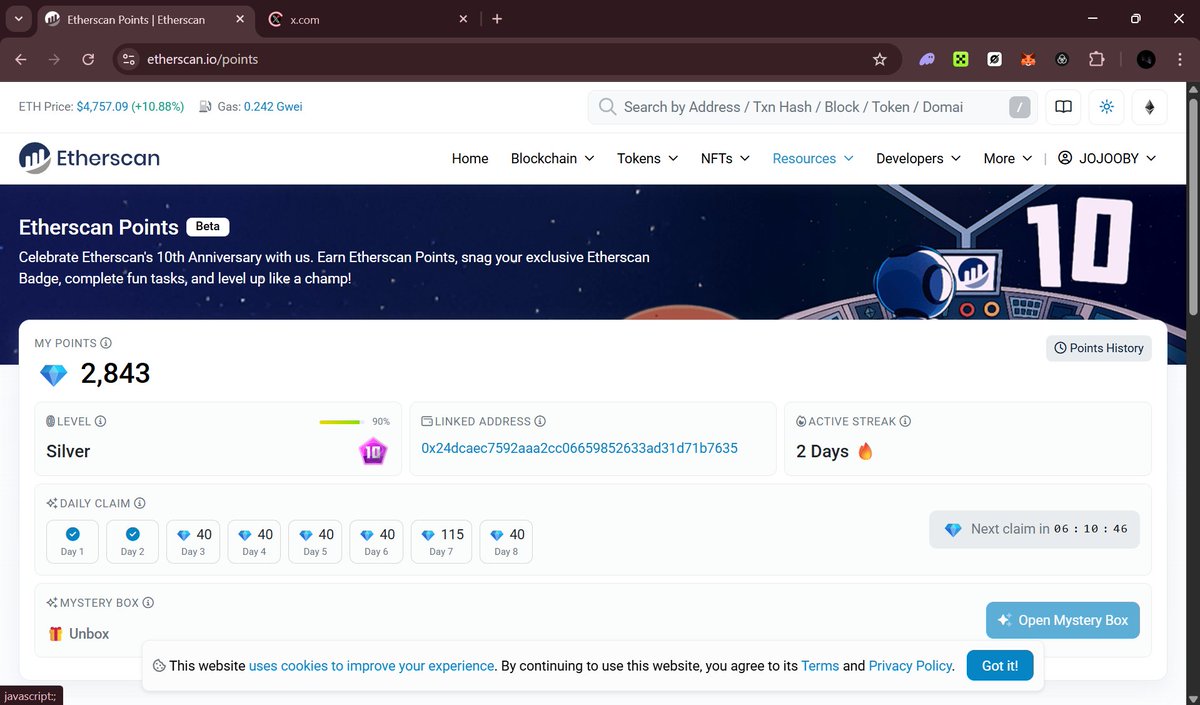🎉 Etherscan turns 10!
Got a memorable moment or story involving Etherscan?
Share it with #10YearsofEtherscan  <a href="/etherscan/">etherscan.eth</a>