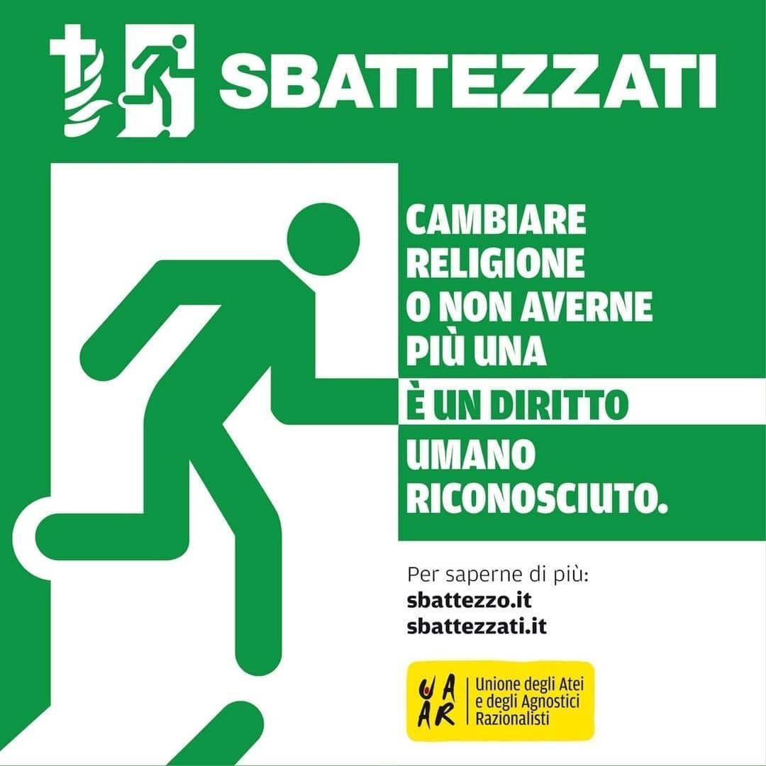 Sbattezzarsi è un modo per emanciparsi dalla #Chiesa cattolica e per contribuire al cambiamento della società italiana in senso laico e plurale.
Come fare ⬇ 
sbattezzo.it 
E come registrare in forma anonima il proprio #sbattezzo ⬇ 
sbattezzati.it