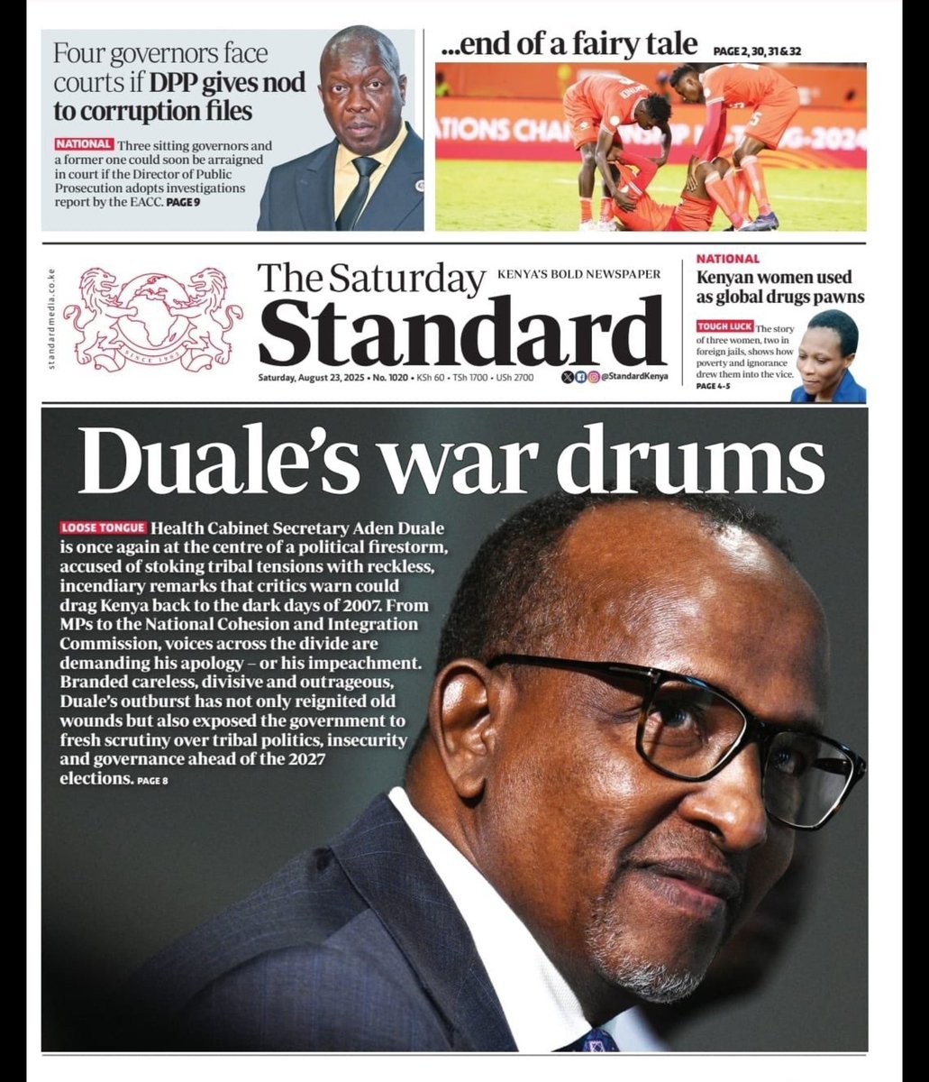 Ahmednasir Abdullahi SC (@ahmednasirlaw) on Twitter photo Absolute lie. I watched the full video of the Balambala rally, and I can swear an affidavit that, as usual, The Standard Newspaper is peddling falsehoods for cheap political goals. CS <a href="/HonAdenDuale/">Hon. Aden Duale, EGH</a> bragged about his resume/influence, but what is wrong with a politician doing Absolute lie. I watched the full video of the Balambala rally, and I can swear an affidavit that, as usual, The Standard Newspaper is peddling falsehoods for cheap political goals. CS <a href="/HonAdenDuale/">Hon. Aden Duale, EGH</a> bragged about his resume/influence, but what is wrong with a politician doing