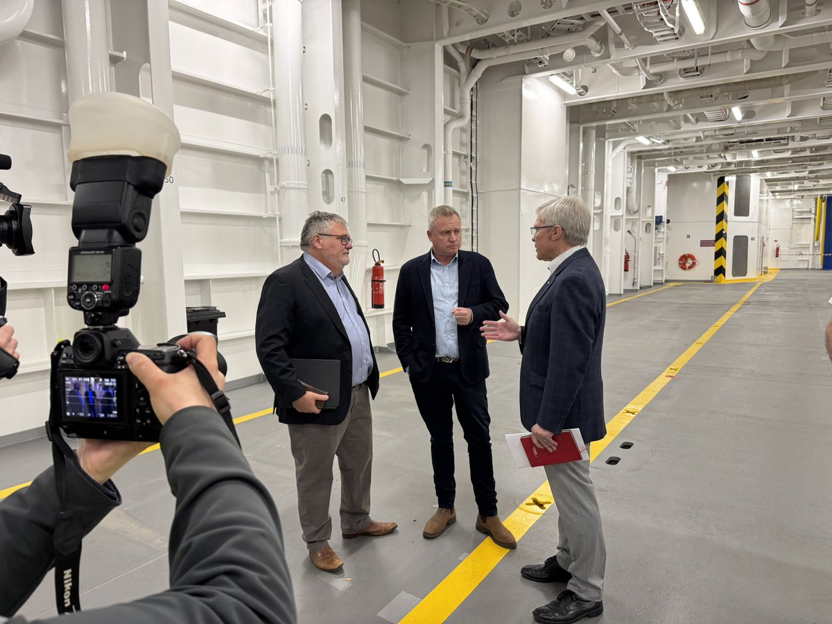 anthony_dodd1's tweet photo. Onboard the new Spirit of Tasmania 4 which officially docked in Hobart earlier this morning @7tasnews #politas https://t.co/HzyPr1oKVu