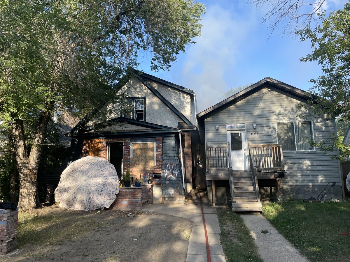 Crews responded to a house fire at 6:16pm on the 1000 Blk. of McTavish St. Most of the fire was on the exterior with minor extension inside the structure. All searches complete with no injuries reported. Fire is under investigation. #yqr