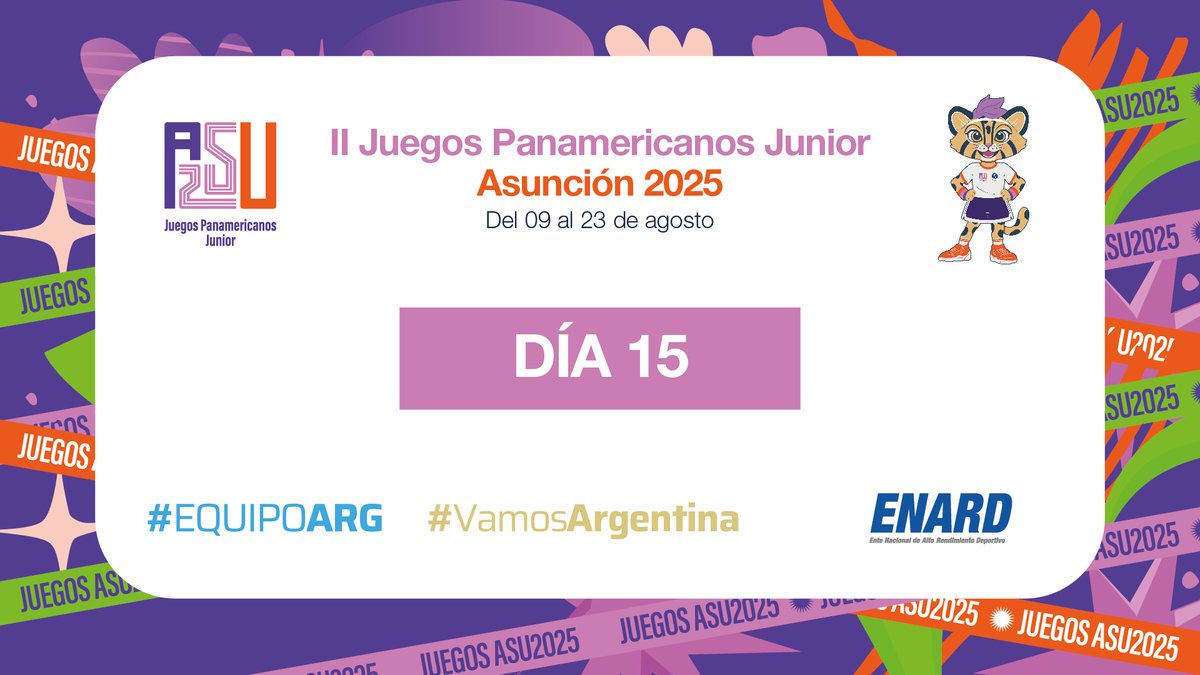 enardinfo's tweet photo. #ASU2025 🇵🇾 CRONOGRAMA Y RESULTADOS DÍA 15 | SÁBADO 23

☑️ WEB: https://t.co/Njq0EJAGah

☑️ FACEBOOK: https://t.co/OPVWxiiWqp

☑️ INSTAGRAM: https://t.co/mq5hJqRT3y

➕ Web oficial: https://t.co/5wt6iqS22O

#VamosArgentina 💪🏼🇦🇷 #EquipoARG https://t.co/JeMTCgCSfQ