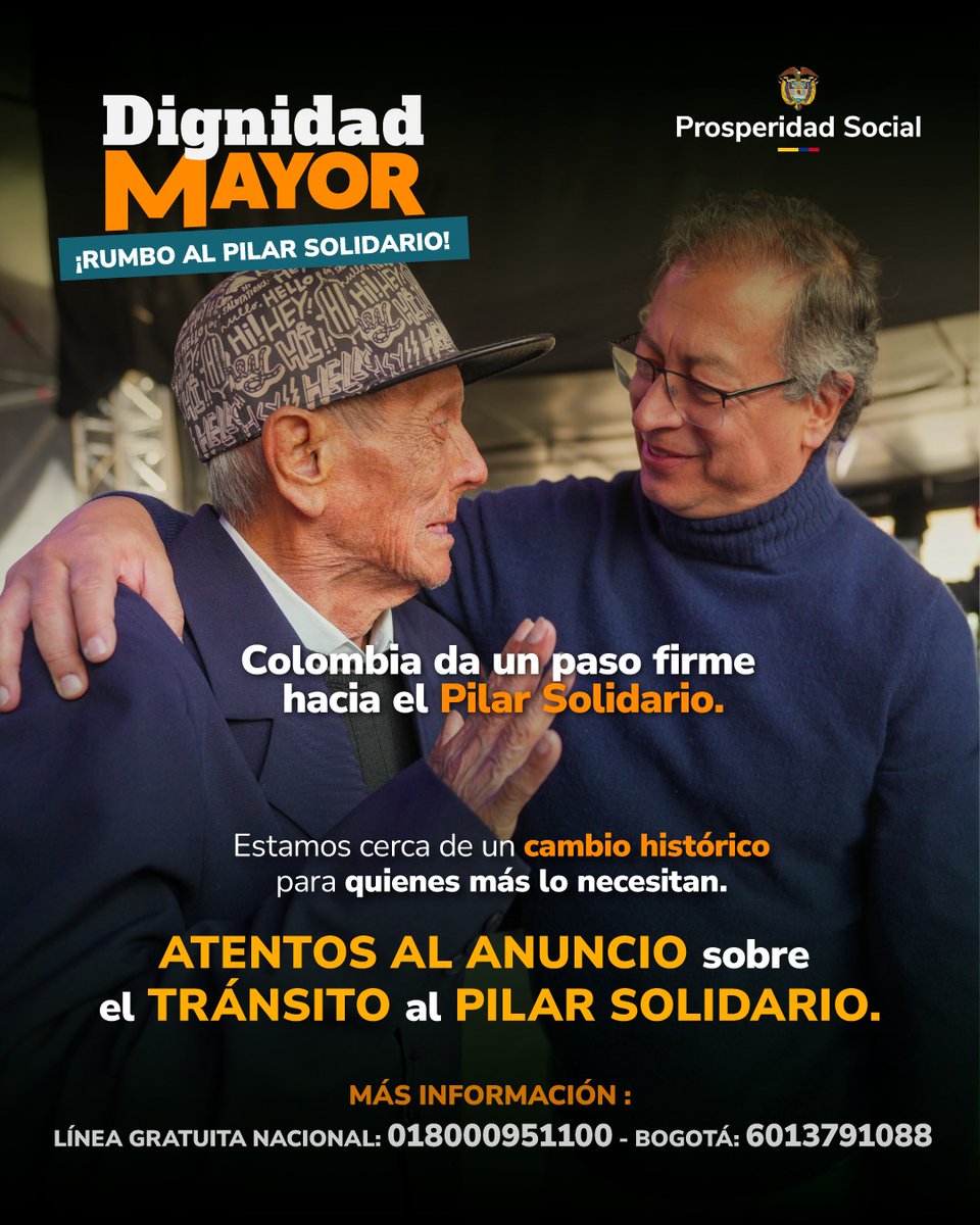 Viene un nuevo capítulo en el apoyo del gobierno del presidente <a href="/petrogustavo/">Gustavo Petro</a> a los adultos en pobreza extrema... #ProsperidadSocial con su dir. Mauricio Rodríguez <a href="/mao_rodriguez1/">Mauricio Rodríguez Amaya</a>, se preparan para dar el paso al #PilarSolidario. Justicia social y económica. #ConDignidadCumplimos