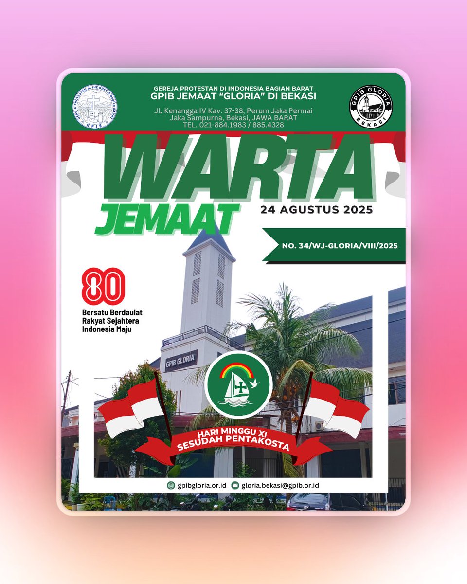 Warta Jemaat edisi 24 Agustus 2025 akan terbit esok! #GPIBGloria
👉 Unduh esok ya di gpibgloria.or.id/warta-jemaat/