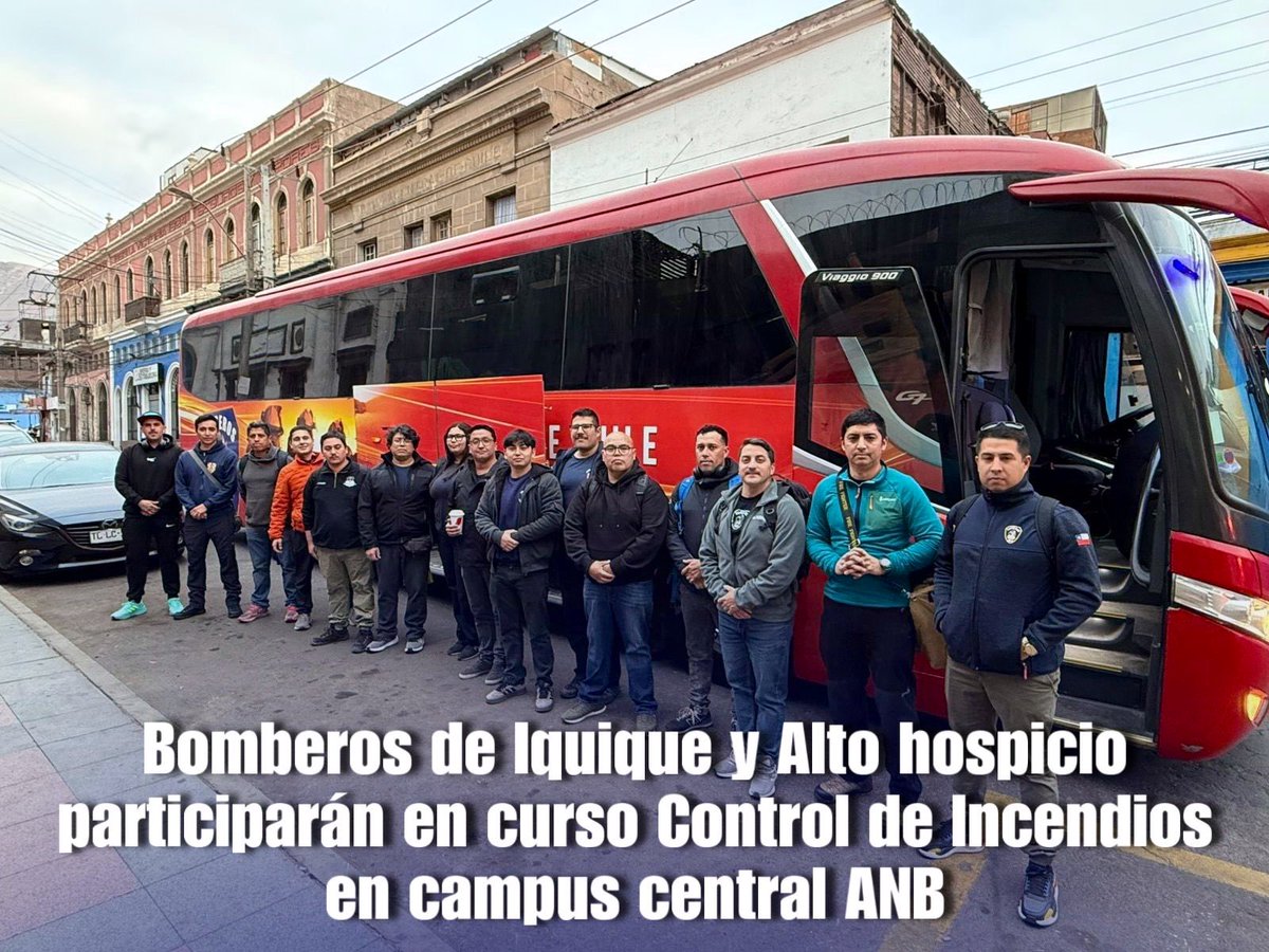 Está tarde una delegación de Bomberos de Iquique y Bomberos de Alto Hospicio viajan rumbo al campus central en Santiago para participar en el curso “Control de Incendios”. 
¡Mucho éxito a todos!#BomberosIquique <a href="/ANB_Chile/">Academia Nacional</a> 
#Iquique #AltoHospicio