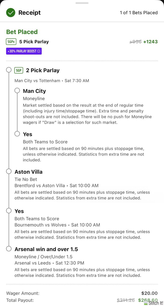 2 Parlays for Saturday w/ DraftKings 30% SGP Boosts ⚽️

1st: La Liga 🇪🇸, Bundesliga 🇩🇪, &amp; Ligue 1 🇫🇷
2nd: English Premier League 🏴󠁧󠁢󠁥󠁮󠁧󠁿

#GamblingX