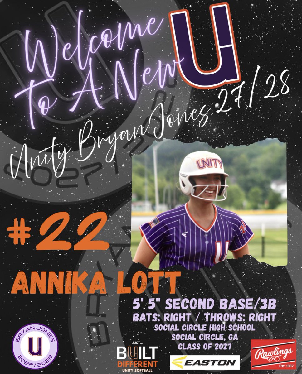 UNITY Lott 16u (@unity_lott_16u) on Twitter photo Welcome 2B/3B <a href="/annikalott2027/">Annika Lott | 2027</a> to the “U” from Social Circle,Ga. Strong and Fit, commands the right side like a SS big arm w/great infield instincts. Both gap to gap power and HR power. Big smile and has fun..
<a href="/SoftbalAmerica/">Softball America</a> <a href="/LineDsoftball/">Line Drive Media</a> <a href="/ExtraInningSB/">EXTRA INNING SOFTBALL</a> <a href="/BJonesDukeSB/">Bryan Jones</a> @VAUnitySb Welcome 2B/3B <a href="/annikalott2027/">Annika Lott | 2027</a> to the “U” from Social Circle,Ga. Strong and Fit, commands the right side like a SS big arm w/great infield instincts. Both gap to gap power and HR power. Big smile and has fun..
<a href="/SoftbalAmerica/">Softball America</a> <a href="/LineDsoftball/">Line Drive Media</a> <a href="/ExtraInningSB/">EXTRA INNING SOFTBALL</a> <a href="/BJonesDukeSB/">Bryan Jones</a> @VAUnitySb