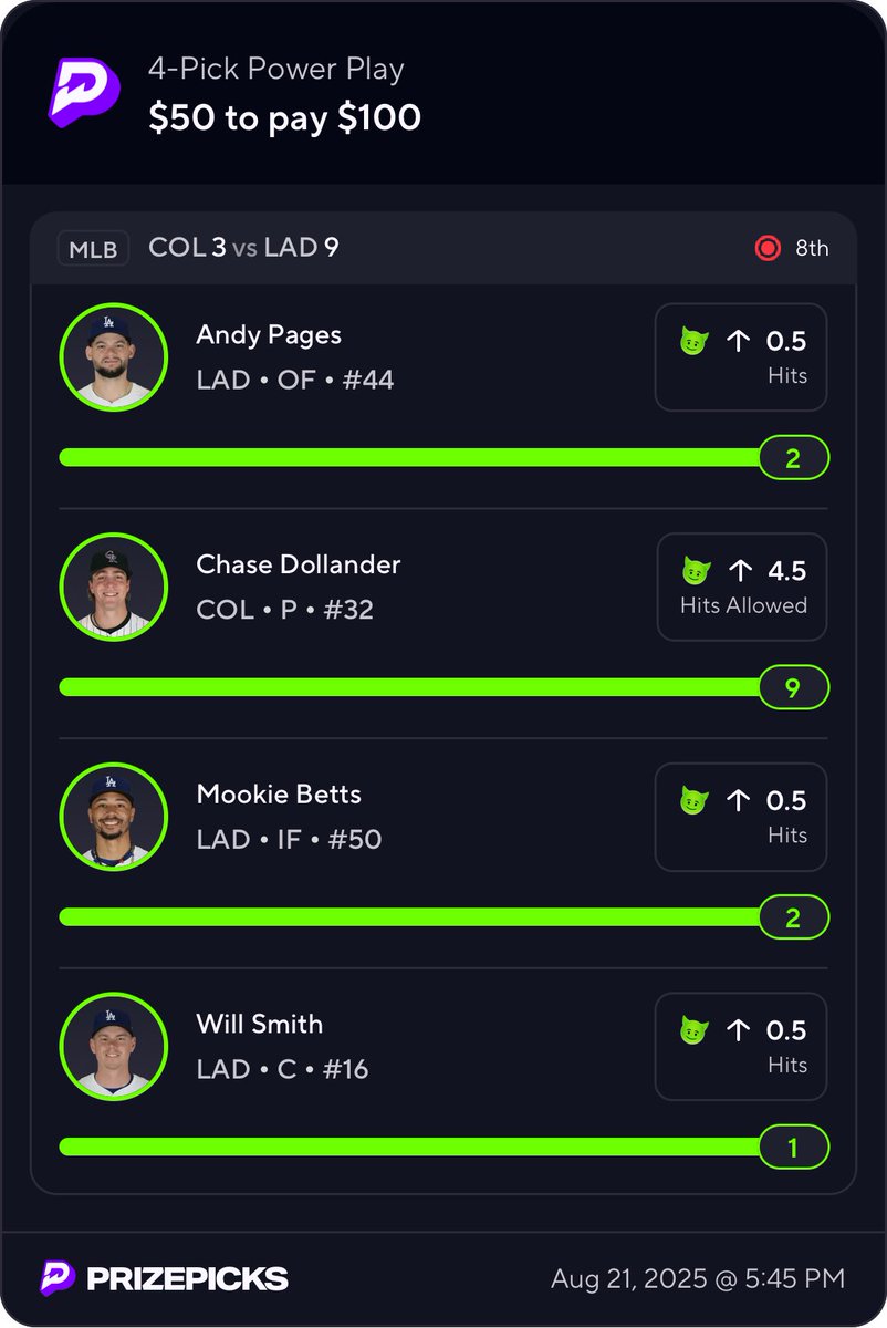 tiagosnsites's tweet photo. If you in the discord &amp; been tapped in to my game room you should be up units. Especially just off straight bet homeruns. S/o to @propsbotai for the help providing these props, link below to join the discord &amp; props ai app. #tiagosnsites ✍️✅ https://t.co/wSGr52bziD
