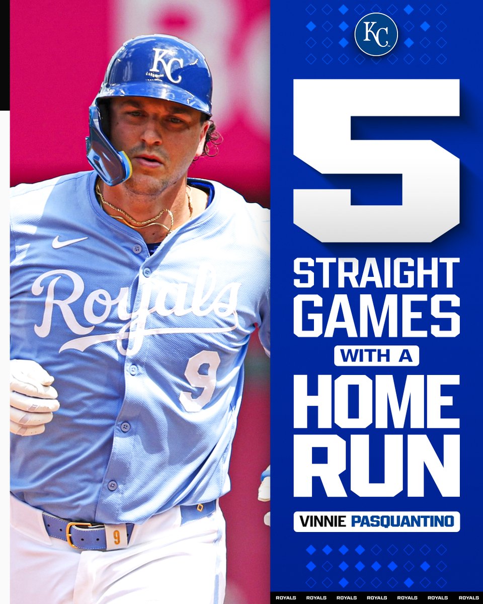 The Pasquatch is MASHING 💥

Make it FIVE straight games with a home run for Vinnie Pasquantino 🤯