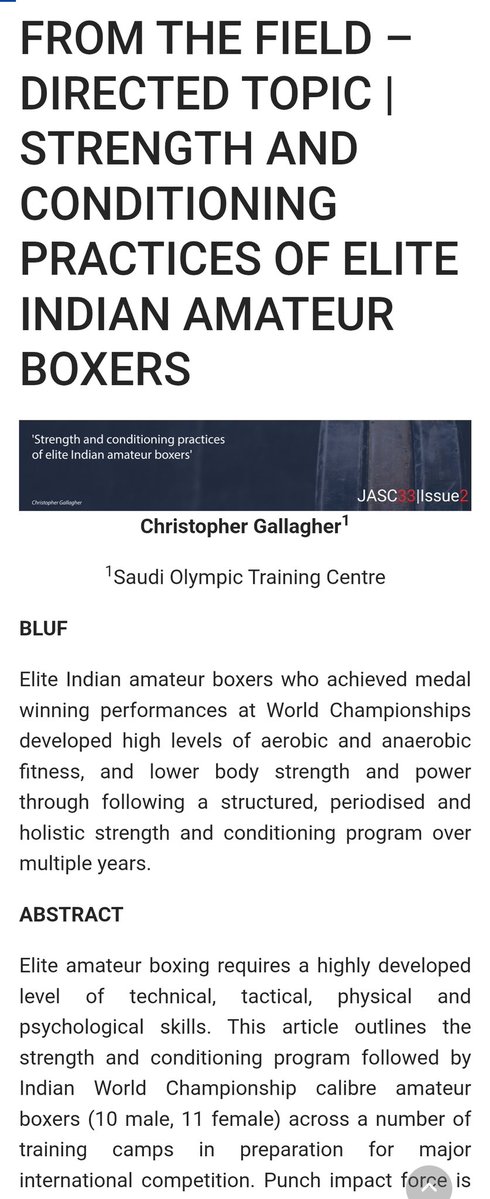 Chris Gallagher (@coach_chrisg) on Twitter photo Been crazy busy in new job so kind of missed that this one has been published now 🥊🥊🇮🇳
Full article available on the <a href="/the_ASCA/">Aus S&C Assn</a> website
strengthandconditioning.org/jasc-33-2/5051…
#boxing #India #StrengthandConditioning #strength #power Been crazy busy in new job so kind of missed that this one has been published now 🥊🥊🇮🇳
Full article available on the <a href="/the_ASCA/">Aus S&C Assn</a> website
strengthandconditioning.org/jasc-33-2/5051…
#boxing #India #StrengthandConditioning #strength #power