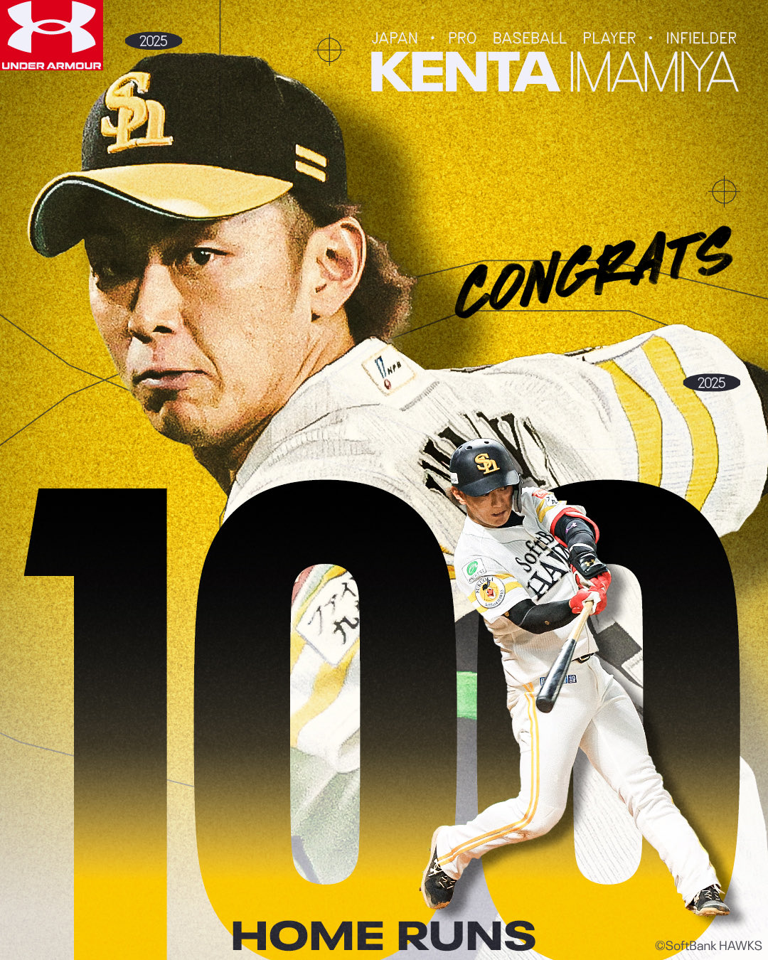 UNDER ARMOUR - 今宮健太 アンダーシャツ 1000安打のTシャツ！ アンダーアーマーさんが作ってくれました