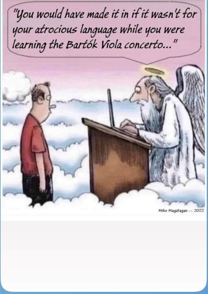 playinglesshurt's tweet image. #jokeoftheday The reason the #viola players don’t get into heaven! #music #musicians