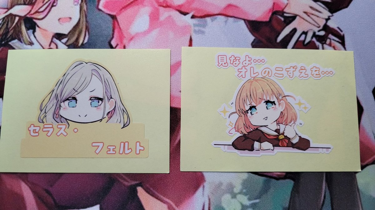 Polymilkt1a's tweet photo. かほとセっちゃんの日常で使える(?)ステッカーを作ってみた🌼

使用例⬇⬇⬇ https://t.co/hDyYl7duNO
