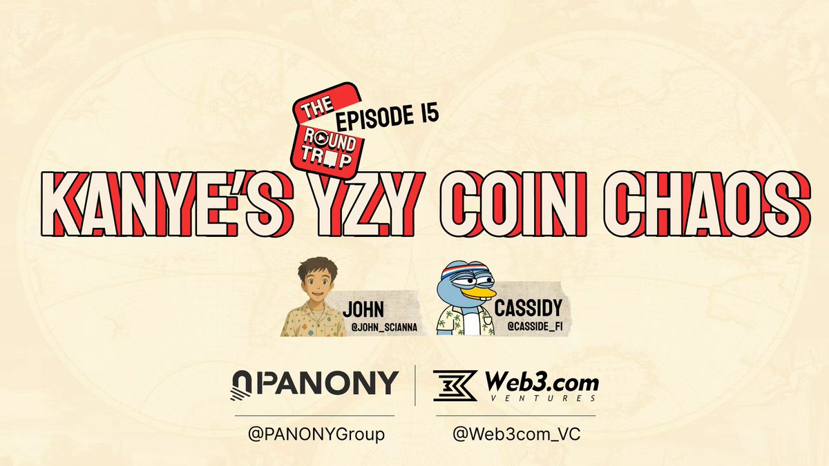 The Round Trip EP15 is Live | Kanye’s $YZY Chaos

Kanye’s YZY memecoin spiked to $3B then crashed. Sniper wallets linked to LIBRA, 94% insider control, and whales like Naseem profiting millions—hype or classic pump-and-dump?

Full breakdown
youtu.be/EMNSbQKRJ34