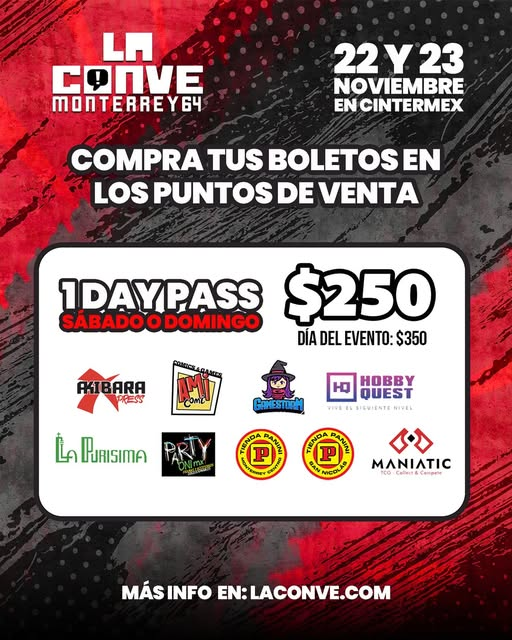 LaConveMTY's tweet photo. 😎 ¡Evita las filas! Ya puedes comprar tus boletos a precio de preventa en nuestros puntos de venta. 📍 Encuentra la ubicación más cercana aquí: https://t.co/ZiYkHdvWRf 🌟
#PuntosDeVenta #Cintermex #MonterreyEsTerritorioLaConve https://t.co/PUSWgGnfOb