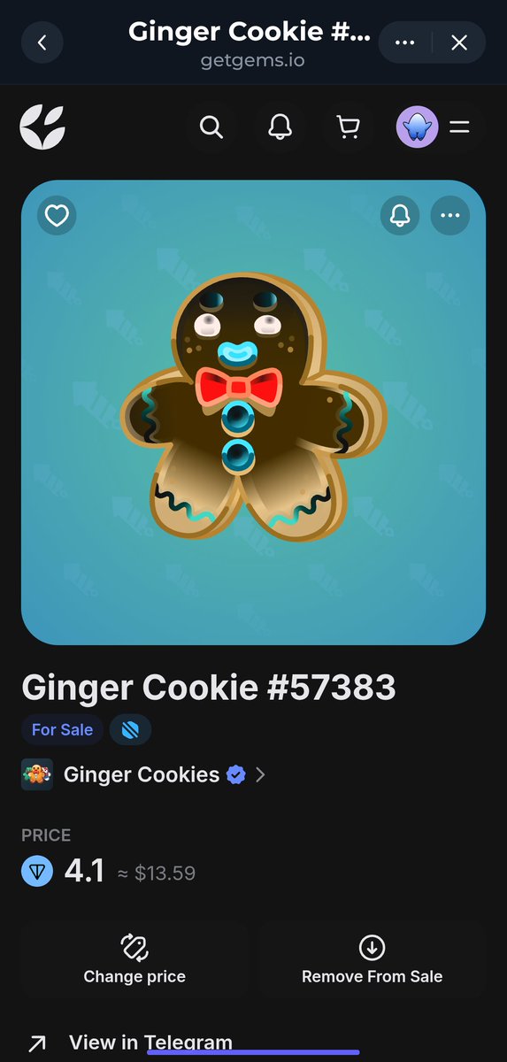 Buy cheap #Telegram #gifts
Price:4 TON 
Collection:Ginger Cookies  🍪 
app.tonkeeper.com/dapp/https%3A%…
#Cookies 
#money 
#TON