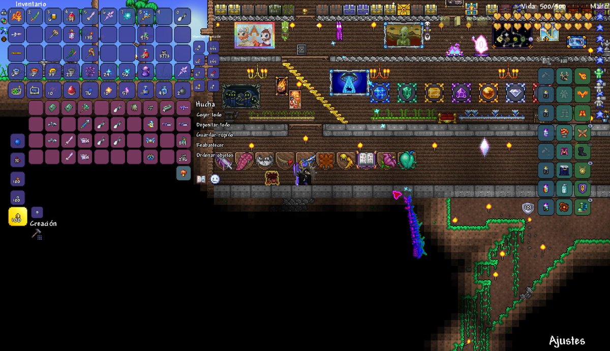 al final logré conseguir todo esto después de vencer a moon lord varias veces.