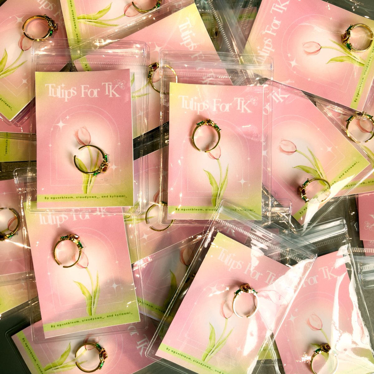 agustbleum's tweet image. surprise surprise! 

me and friends are giving away tulip rings for this year&apos;s #taekookDND! 

- mbf us three
- mention your friends
- rt &amp;amp; likes are appreciated! ♡︎