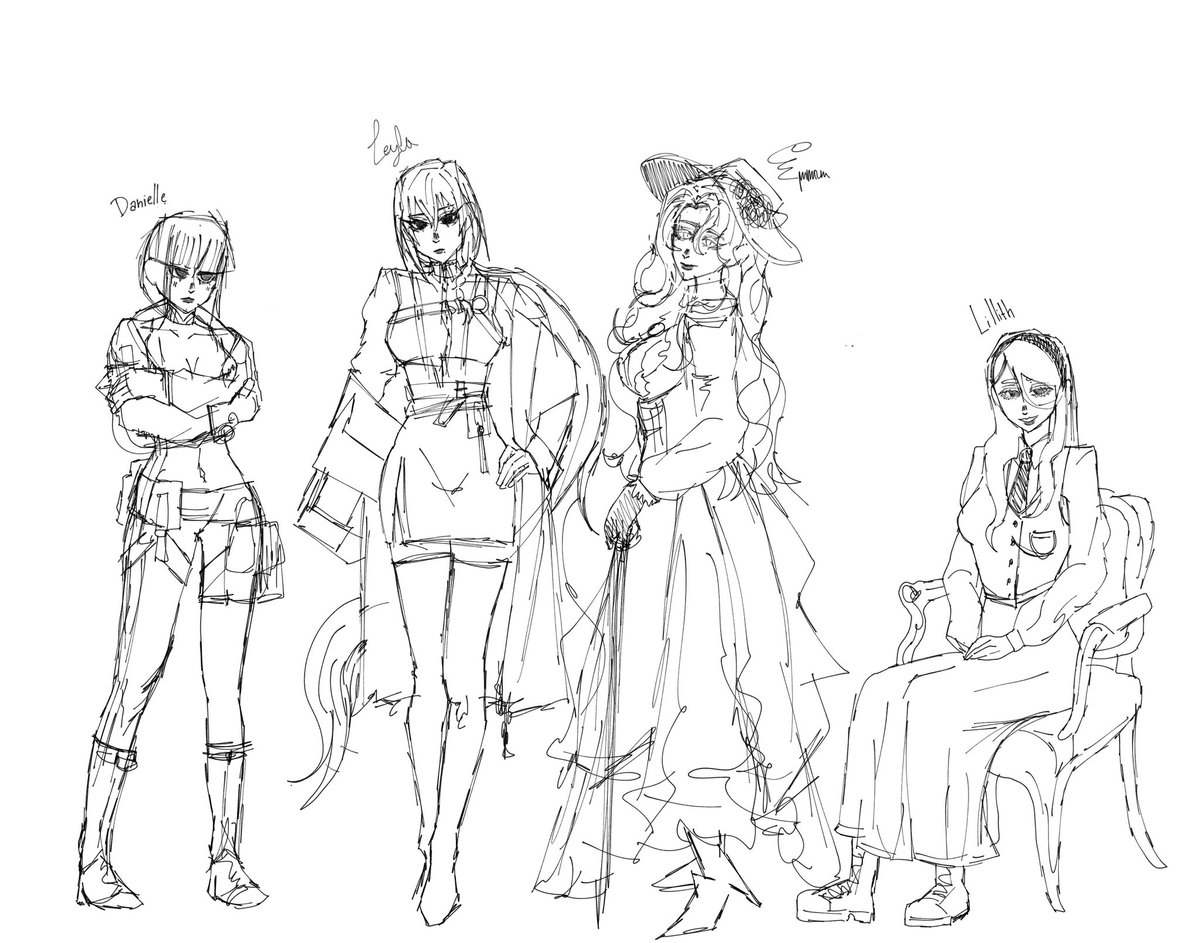 lixie_i's tweet photo. Say hi to all this pretty girls 
(In progress)
#drawing #girl #girls #blackandwhite #ocart #oc https://t.co/9RQQDlrWCD
