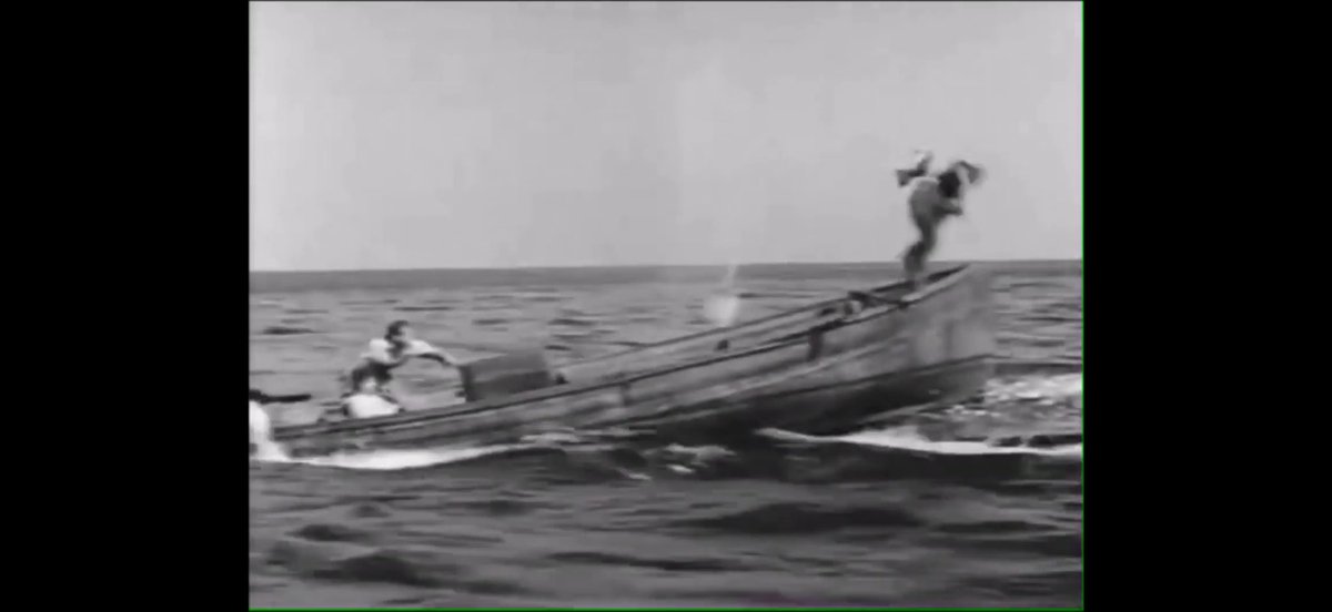 Sea Bat (1930)

The movie is a half star until they start facing off against this monster stingray in the final act. how did the film crew manage that heavy camera equipment on a boat using practical FX dragging this rubber-suit aquatic monster around in the ocean?
#HorrorMovies