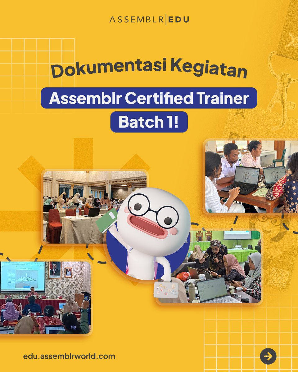 assemblrworld's tweet image. 📸 Dokumentasi Kegiatan Assemblr Certified Trainer Batch 1! ✨

Apa saja ya kegiatan yang dilakukan oleh Bapak/Ibu Guru hebat yang tergabung dalam program ACT? 🤔

#AssemblrEDU #ACT #Batch1 #Dokumentasi #GuruHebat #3D #AR #Interaktif #Pengimbasan