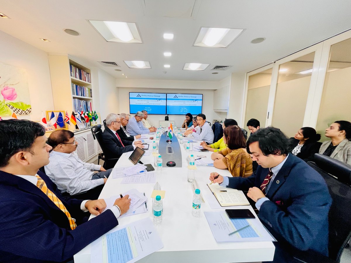 Roundtable Discussion on “Future of India-Japan Relations”

The Delhi Policy Group organised a Roundtable discussion on the “Future of India-Japan Relations” on August 22, 2025. The keynote remarks were delivered by H. E. ONO Keiichi (<a href="/JapanAmbIndia/">ONO Keiichi, Ambassador of Japan</a>), the Ambassador of Japan to