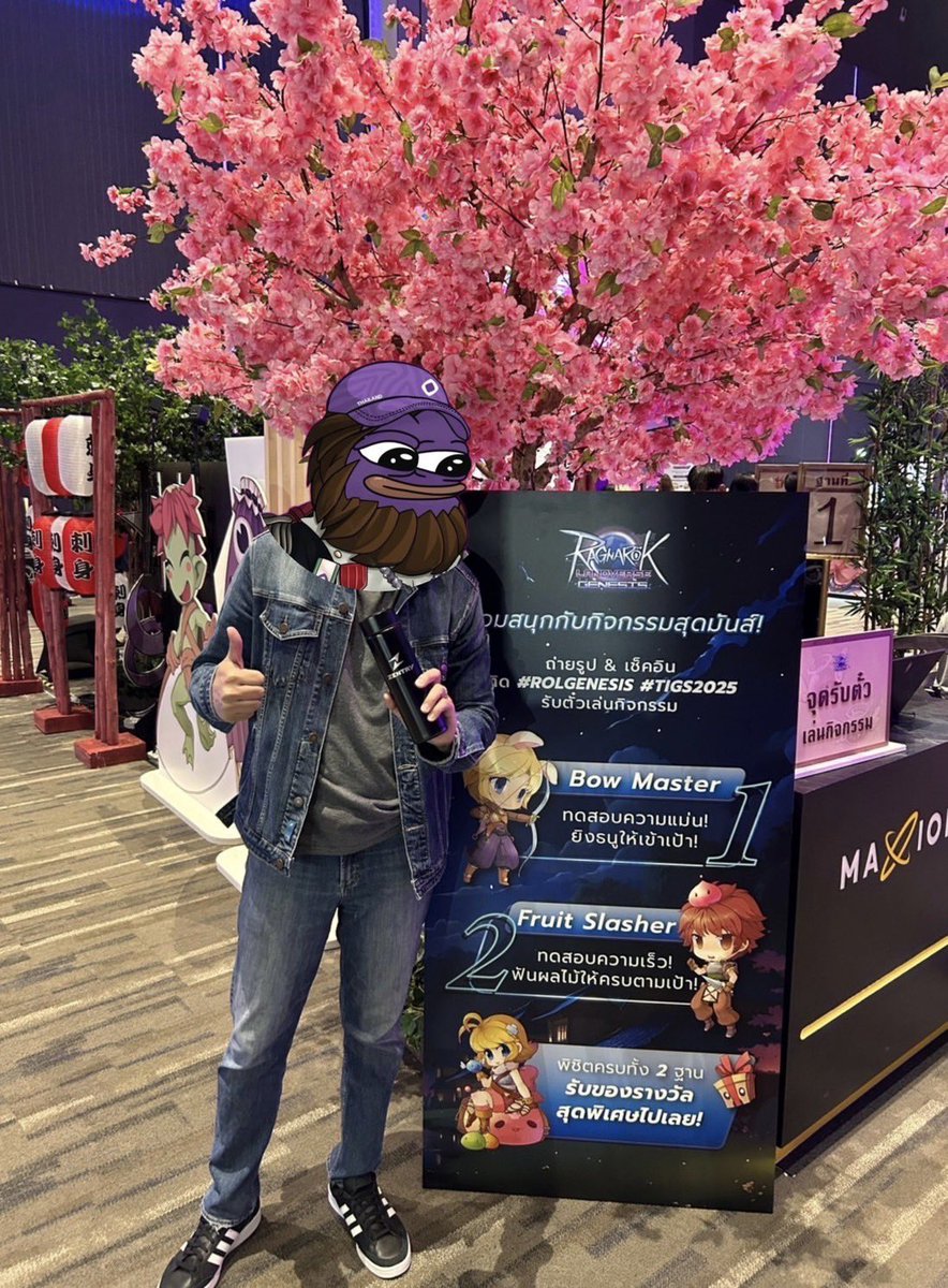 I’m here doing activities and playing games at the booth at #TIGS2025 🎮
#ROLGENESIS

<a href="/Ronin_Network/">Ronin</a> <a href="/ROL_Genesis/">Ragnarok Landverse: Genesis</a>
