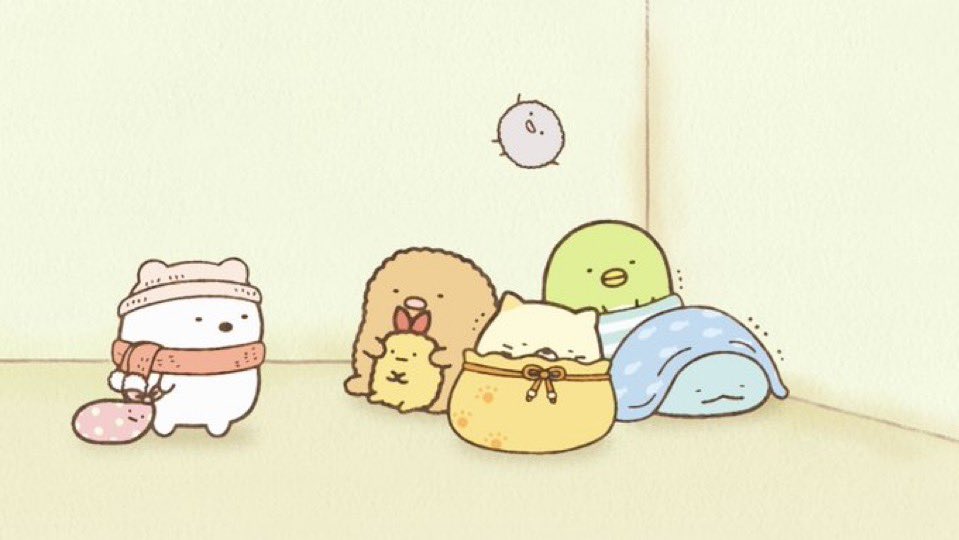 #すみっコぐらし そらいろ特別編
第8話 「しろくま」後編

しろくまのふろしきには顔の様なものがありますが…
かわいいので瞬きさせたらNGが出ました。理由は生き物ではないから、だったのです。

YouTube：youtu.be/76jC9o2tMbU