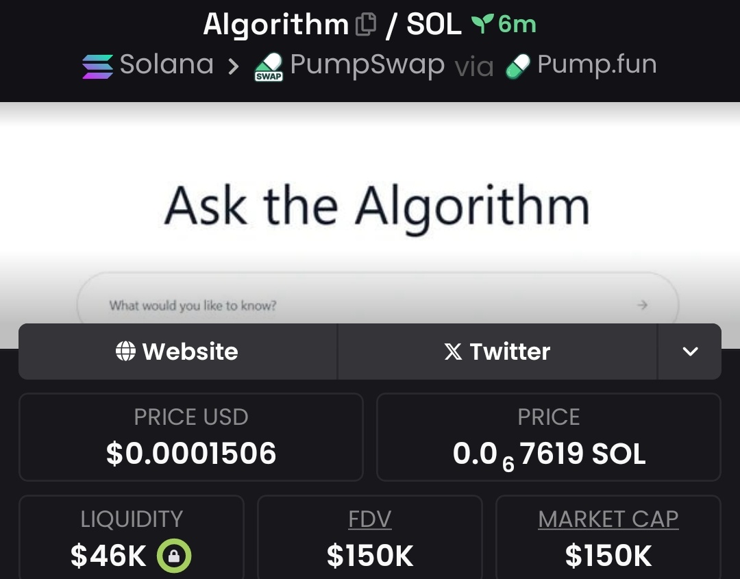 Corecryptoo's tweet image. NEW CALL: $Algorithm
Called first at $150k MCAP on my Tg 📍
#ALGORITHM
#SOL
#SOLANA
CA
4HGVNnP1zPLiFho3hvkZV29UgJnTzMsX1HjK6baYxtAd