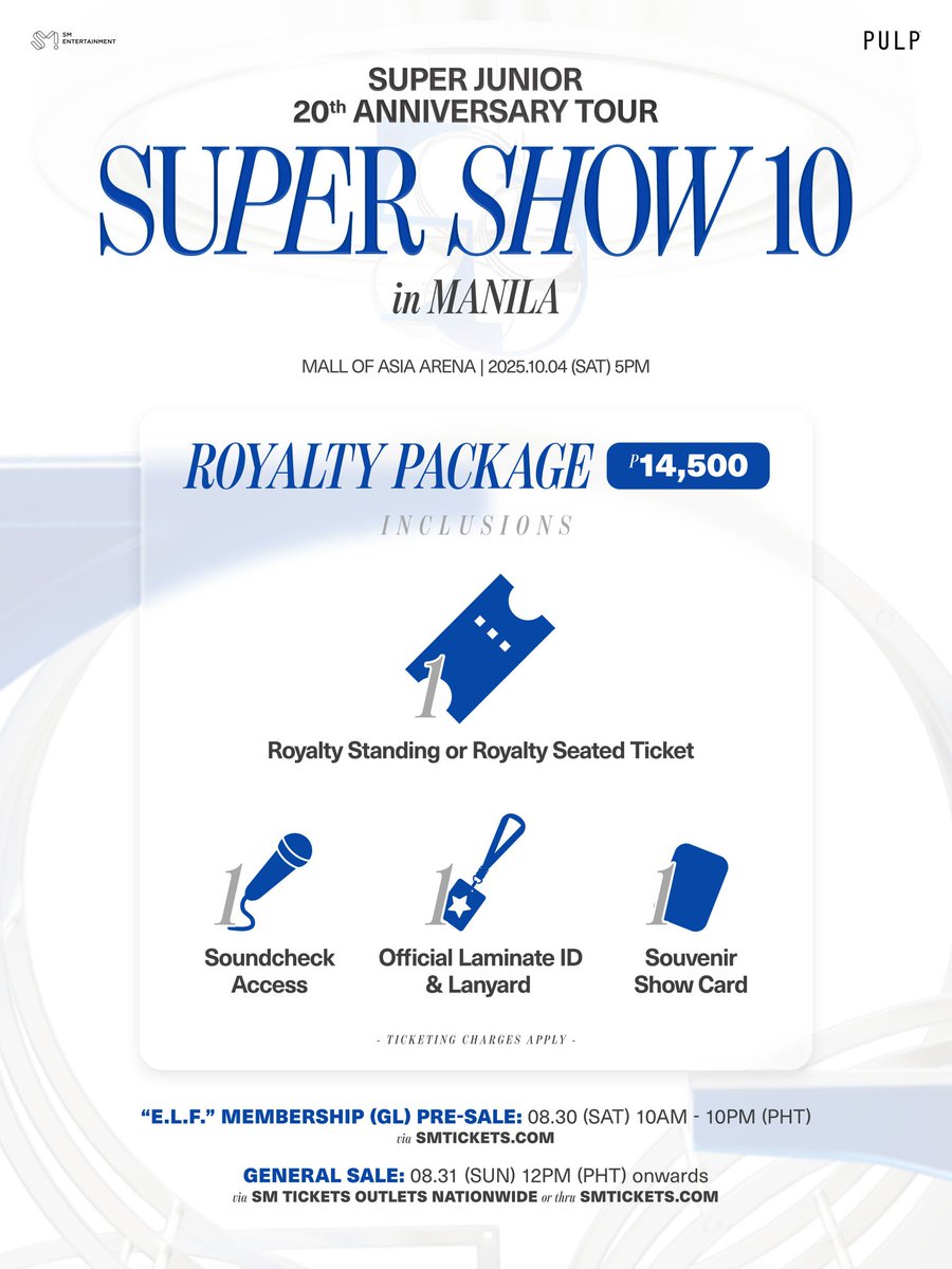 SUPERJUNIOR 2025年10月4日（土） マニラ公演のチケット代行を希望され