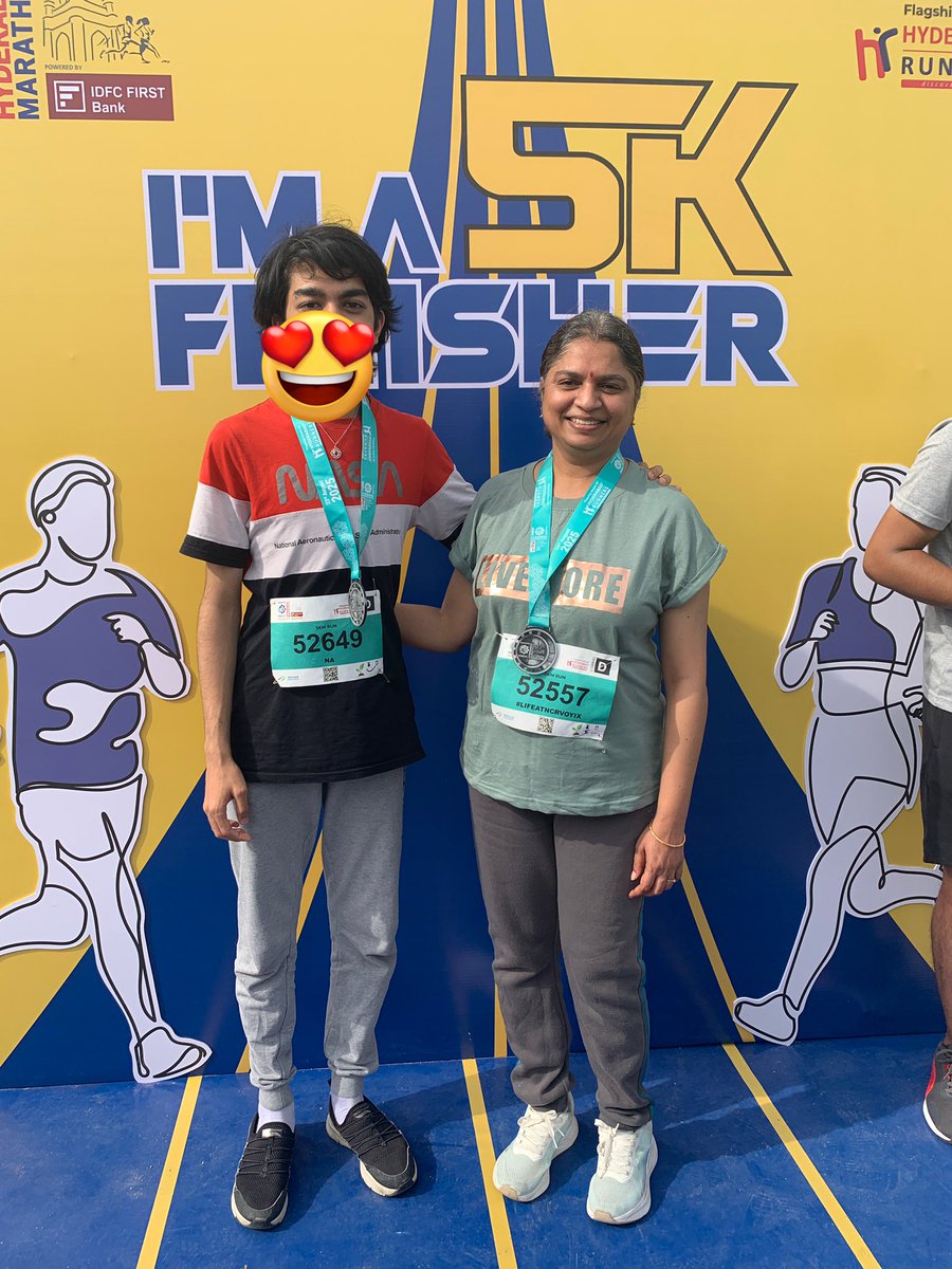 madhaviy131's tweet photo. #5KMarathon
#Hyderabad
Happy and proud me at the finish line😊 https://t.co/gaZmtTFS4C