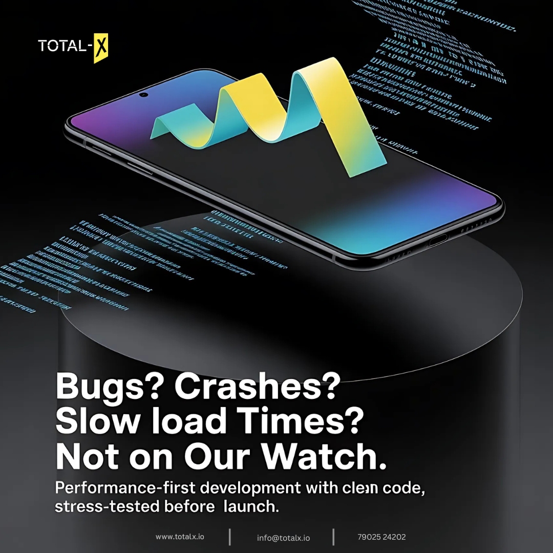 TOTALXsoftware's tweet photo. 🐞 Bugs? Crashes? Slow load times?
We deliver performance-first apps with clean code, stress-tested before launch — so your users get speed, stability, and a flawless experience.

💡 Let’s build an app that performs as good as it looks.
📞 +91 79025 24202 https://t.co/kAOCFGMxUx