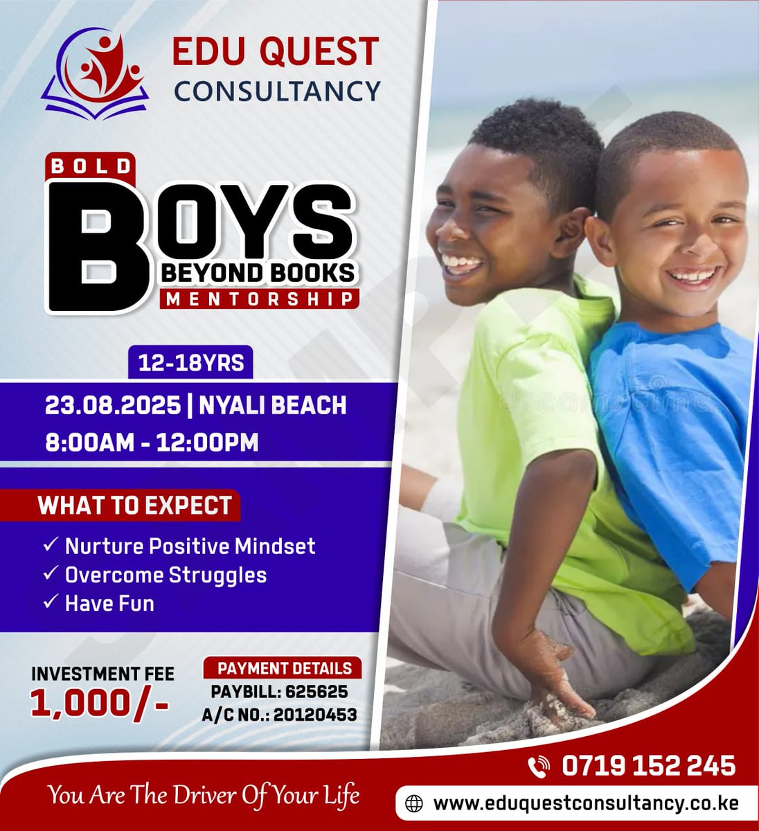 mukhtarsalim80's tweet image. Ready for an impactful morning at Nyali Beach for the Bold Boys Beyond Books Mentorship! Proud to be part of shaping the next generation of leaders with Edu Quest Consultancy. 

#boldboys #geekslife #empowerment