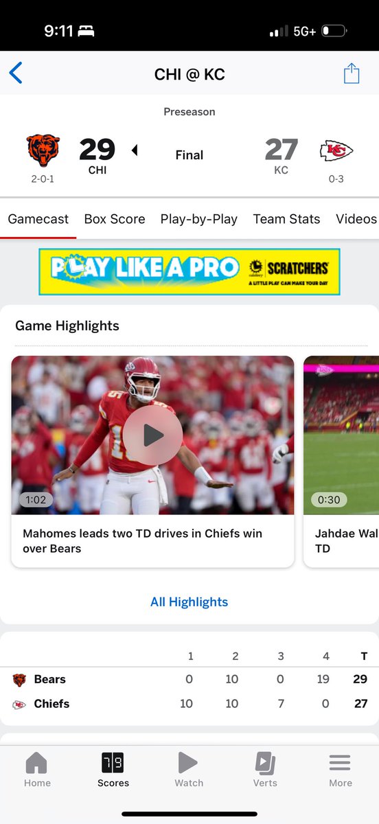“Mahomes leads Chiefs to win over Bears” 
🤝
“Dewey defeats Truman”