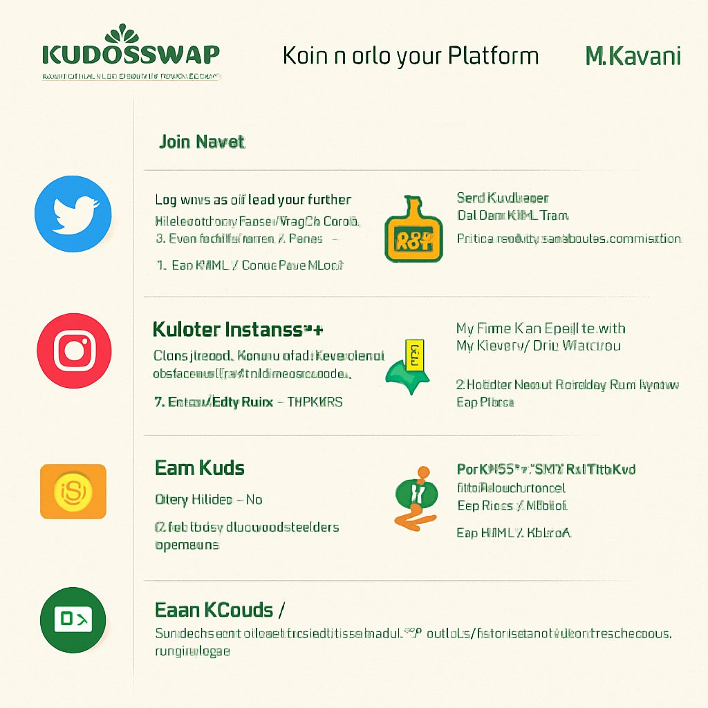 Best opportunity to join <a href="/KudoswapAI/">Kudoswap</a>

1. Join the Platform
Visit: kudoswap.com/K_Ravanx
Log in with your social account (e.g., Twitter, Discord).

2.Earn Kudos
Give kudos to others → Earn 3 Kudos instantly! Post your invite link in comments → Encourage friends to give kudos