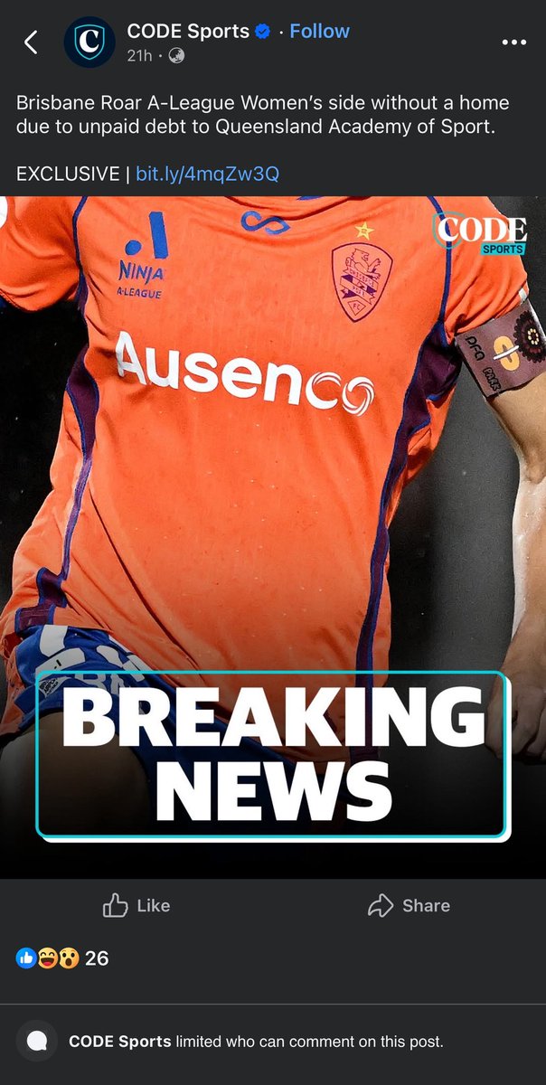 Classic Brisbane Roar &amp; Classic Code Sports with the comments turned off