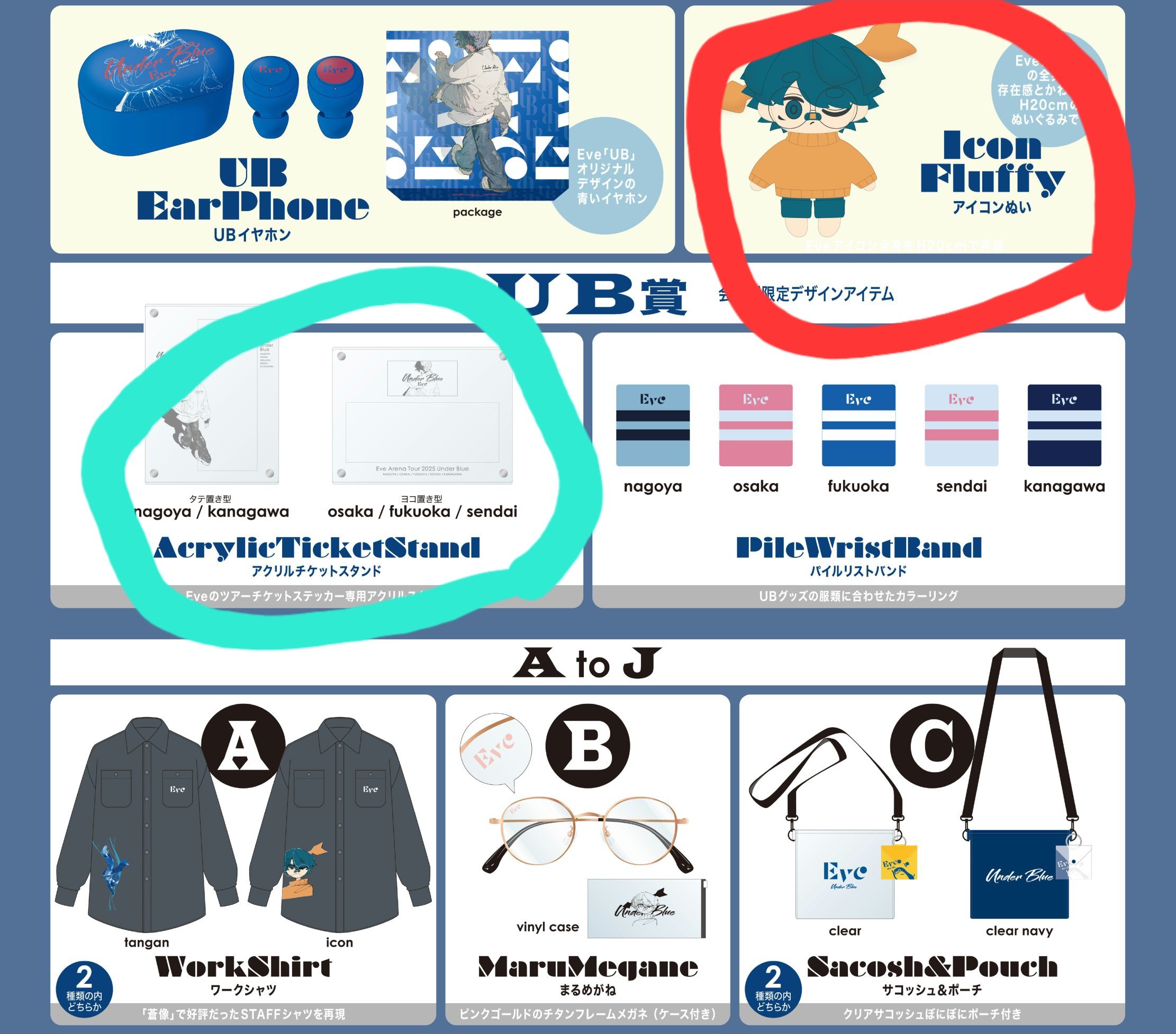 Under Blue Eve くじ アクリルチケットスタンド Eveアンダーブルー くじ UB賞 アクリルチケットスタンド 縦置型
