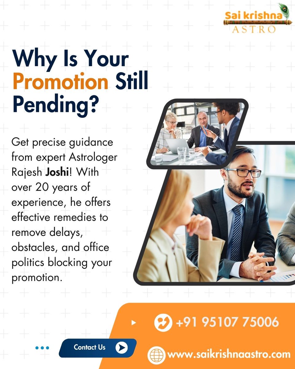 saikrishnaastro's tweet photo. Stuck in the same position despite hard work?

Contact: +91 95107 75006
 https://t.co/Y8RdVA6aye

Don’t let stars delay your success—shine brighter with the right guidance!

#PromotionSolution #CareerGrowth #JobPromotion #AstrologyForCareer #AstrologyRemedies #SaiKrishnaAstro https://t.co/UnRUtmpgPn