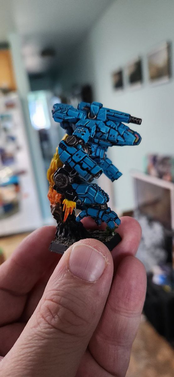 1st Hesperus Guards Marauder II I painted up this week - first of my #battletech forces for the Vesper Marches - I had the good fortune to pick up this sick model AND the new decals for the faction at <a href="/catalystgamelab/">CatalystGameLab</a> and <a href="/IronWindMetals/">Iron Wind Metals</a> booths at GenCon! Better pics to come!