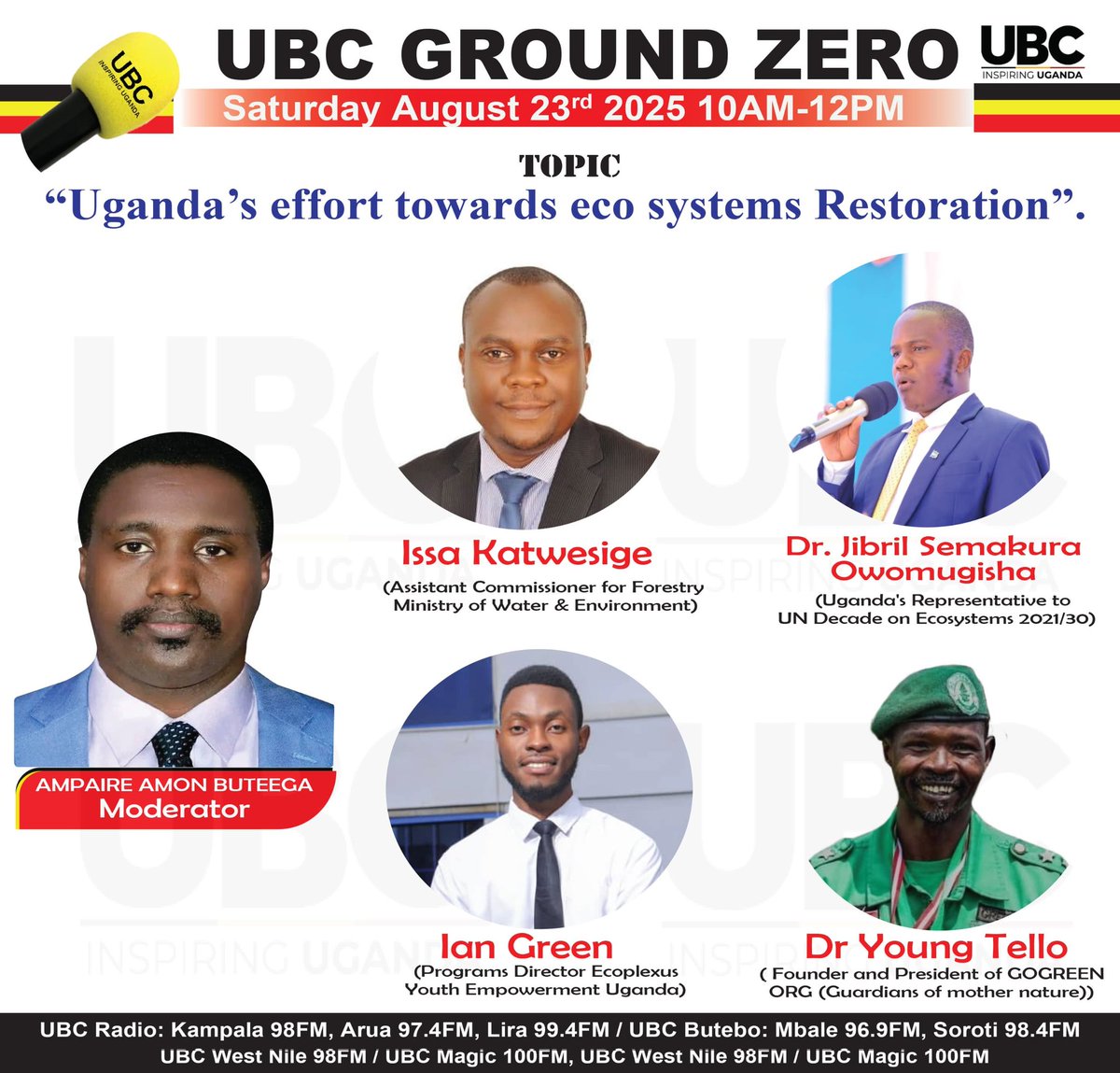Uganda's Forestry Cover has so far increased to 13% from 8.7% of 2018! Tune live this morning <a href="/UbcRadiouganda/">UBC RADIO UGANDA</a>

Thanks <a href="/ROOTSUganda/">Running Out Of Trees</a> partners like <a href="/NFAUG/">National Forestry Authority-Uganda</a> <a href="/AbsaUganda/">Absa Bank Uganda</a> <a href="/stanbicug/">Stanbic Bank Uganda</a> <a href="/RoofingsGroupUG/">Roofings Group Uganda</a> <a href="/CentenaryBank/">Centenary Bank</a> <a href="/ABarirega/">Barirega Akankwasah, PhD</a> <a href="/MauriceMugisha/">Maurice Mugisha</a> <a href="/WWFUganda/">WWF Uganda</a>  <a href="/UgEquityBank/">Equity Bank Uganda</a> <a href="/tonylala/">Tony Achidria</a>