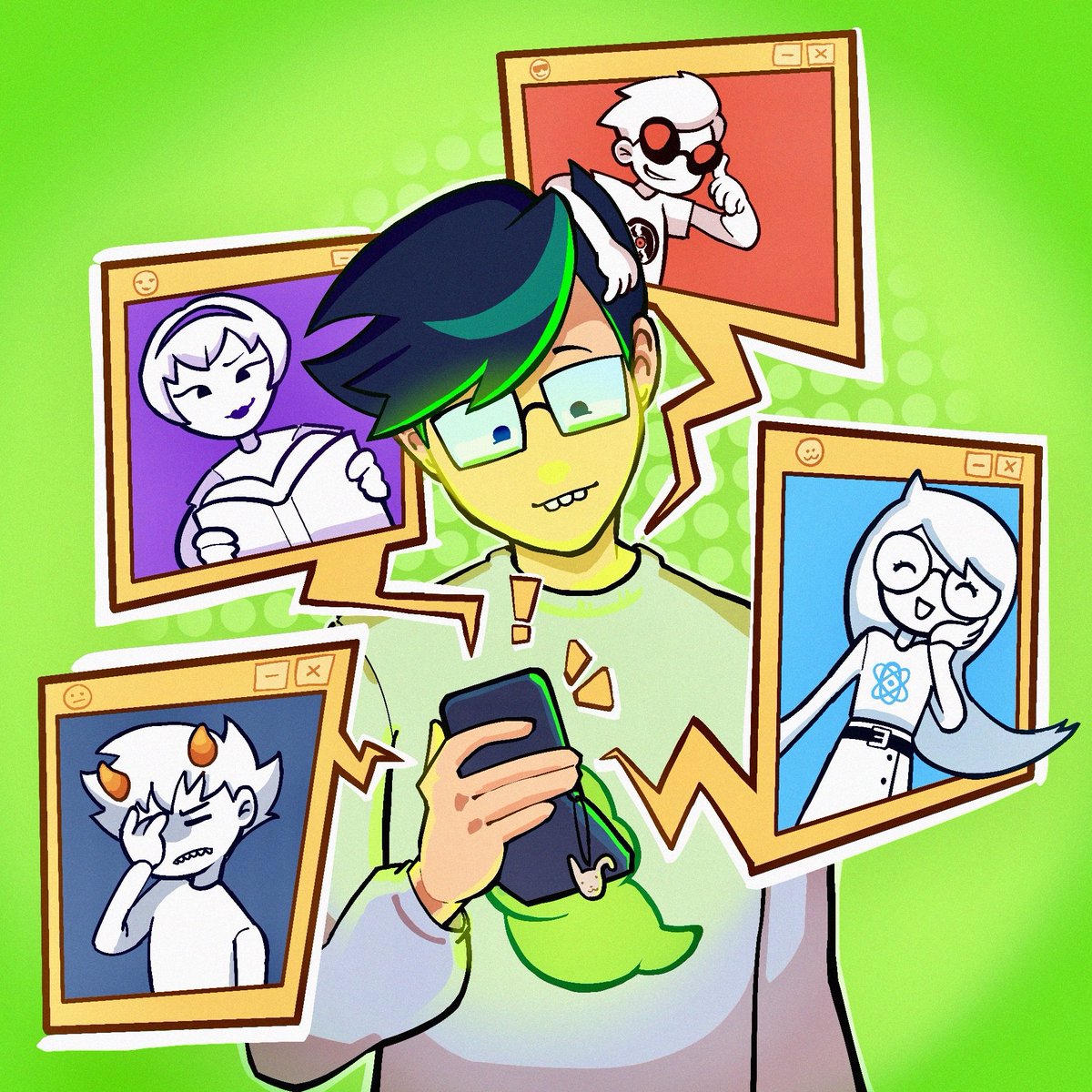 Unkin_Art's tweet image. he has all his friends in his phone :3

#Homestuck