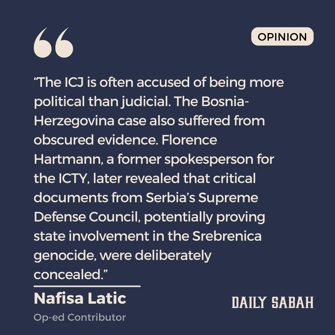 Past inaction doesn’t excuse Israel from genocide charges - By Nafisa Latic | DS Opinion
dailysabah.com/opinion/op-ed/…