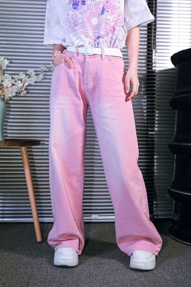 belchicスターデザインルーズピンクデニムパンツ Belchic on X: 
