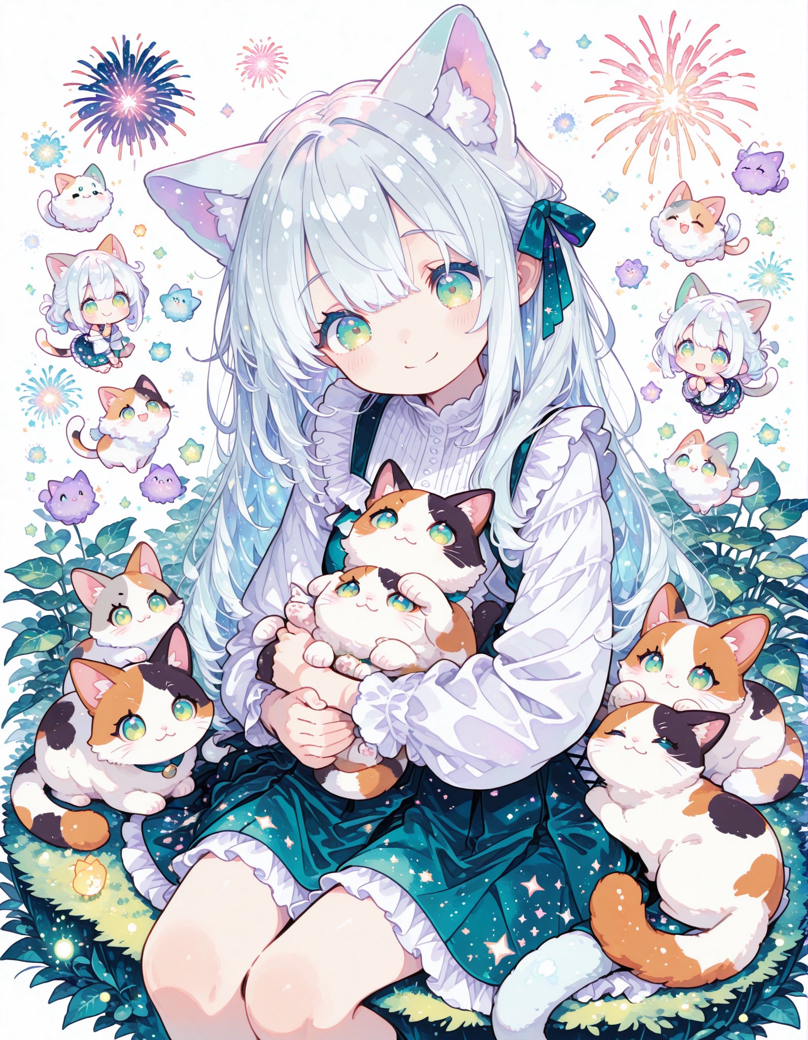 イラスト原画　見上げる表情がとても可愛らしい「猫の関心事」 えるる໒꒱· ﾟ on X: 