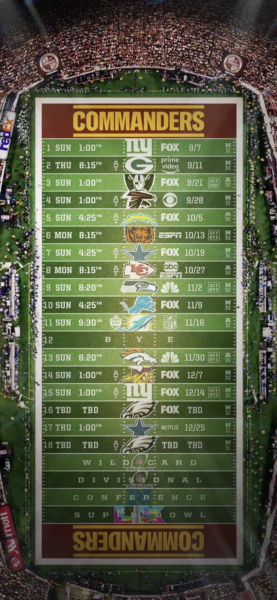 Shoutout Labate54 on Reddit for the schedule picture 🔥🔥 #RaiseHail