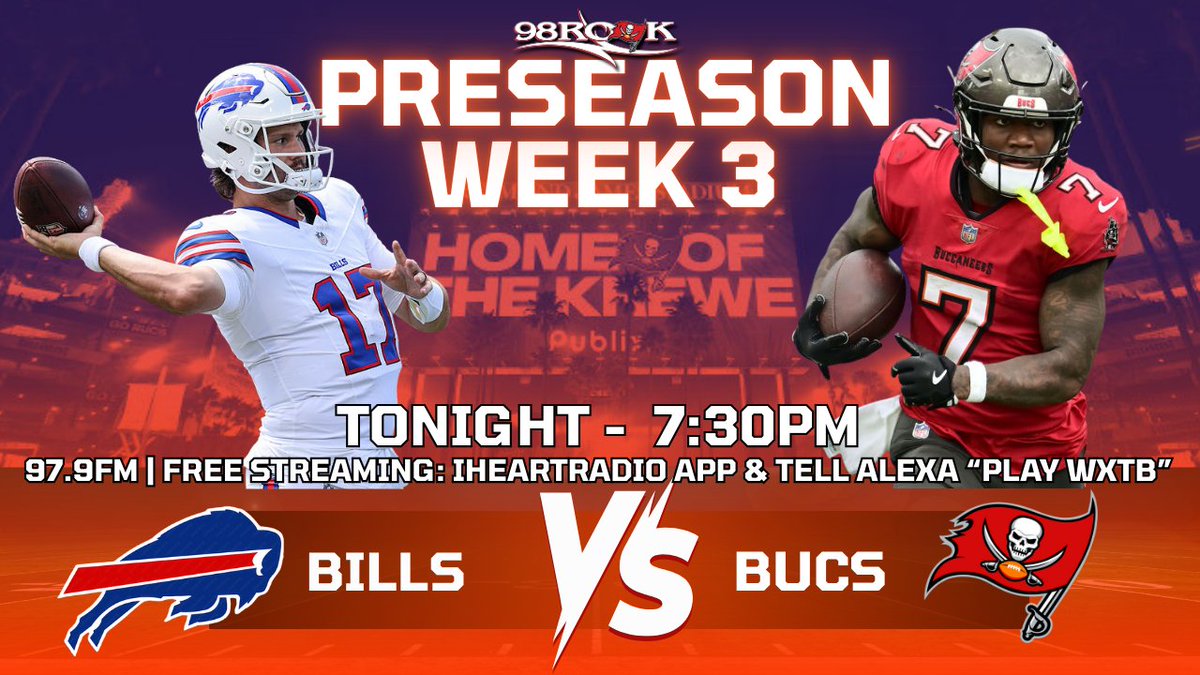 🏈SATURDAY NIGHT FOOTBALL🏈
⏰PRE-GAME | 5PM - Ronnie Lane and Pat Donovan
🎙 KICK OFF 7:30 | Gene Deckerhoff &amp; Dave Moore on the call
📍 Raymond James Stadium
📻 97.9FM
📱 "Alexa, Google, Siri "Play WXTB" on iHeartRadio