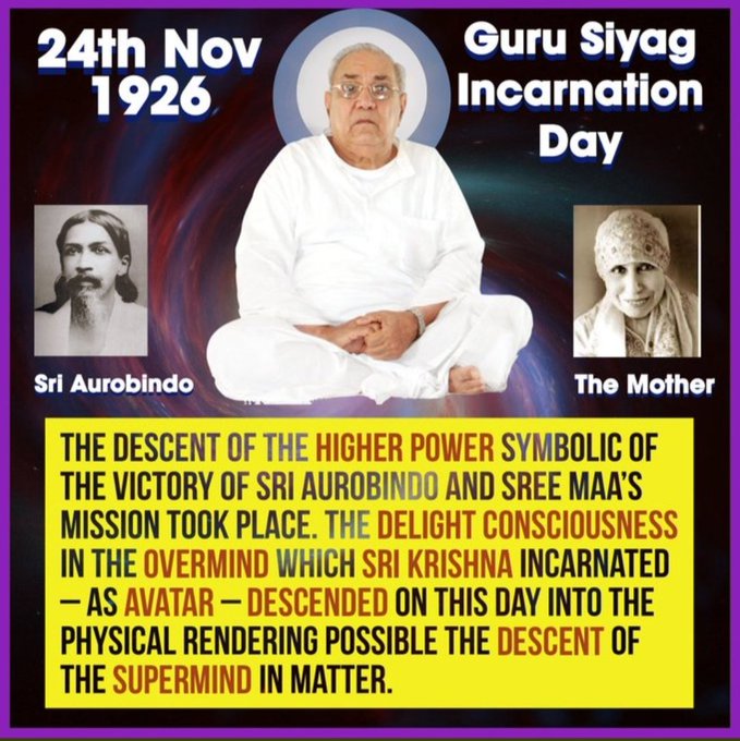 #AutismCure  Gurudev Siyag incarnated to fulfill Sri Aurobindo's vision of Divine Human Transformation. It is time for the dawn of the new age of peace prosperity &amp; progress with Gurudev Siyag's siddhayoga practice