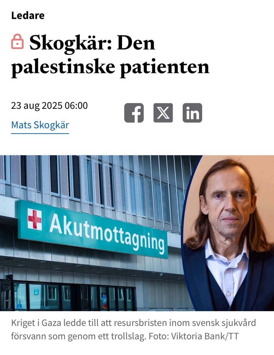 Det är nästan som om det fanns två skilda sjukvårdssystem i Sverige, ett med ständig brist på resurser dit svenska patienter är hänvisade, och ett med alla nödvändiga resurser redo för patienter från Gaza.